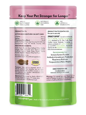IMMUNITY SUPPORT for Cats with CBD, Taurine & L-Lysine