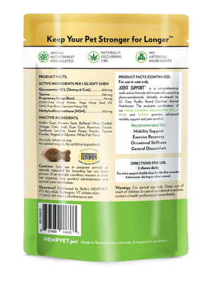 JOINT SUPPORT for Cats with CBD, Glucosamine HCL + MSM & Taurine